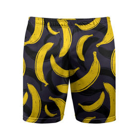 Мужские шорты 3D спортивные с принтом Бананы в Кировске,  |  | bananas | food. vegan | fruit | yellow | бананы | веган | еда | желтый | фрукты