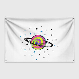 Флаг-баннер с принтом Планета в Кировске, 100% полиэстер | размер 67 х 109 см, плотность ткани — 95 г/м2; по краям флага есть четыре люверса для крепления | звезда | звезды | космос | планета | планеты | ракета | ракеты