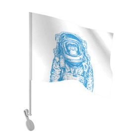 Флаг для автомобиля с принтом Космомакака в Кировске, 100% полиэстер | Размер: 30*21 см | день космонавтики | звезда | звезды | космонавт | космонавты | космос | планета | планеты | ракета | ракеты