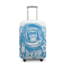 Чехол для чемодана 3D с принтом Космомакака в Кировске, 86% полиэфир, 14% спандекс | двустороннее нанесение принта, прорези для ручек и колес | день космонавтики | звезда | звезды | космонавт | космонавты | космос | планета | планеты | ракета | ракеты