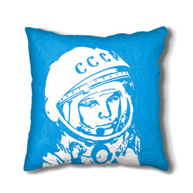 Подушка 3D с принтом Гагарин 1 в Кировске, наволочка – 100% полиэстер, наполнитель – холлофайбер (легкий наполнитель, не вызывает аллергию). | состоит из подушки и наволочки. Наволочка на молнии, легко снимается для стирки | гагарин | день космонавтики | звезды | космос