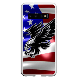 Чехол для Samsung Galaxy S10 с принтом Флаг США с орлом в Кировске, Силикон | Область печати: задняя сторона чехла, без боковых панелей | usa | америка | белоголовый | герб | государство | доллар | дядя сэм | звездно полосатый флаг | лысый | нато | оон | орел | птица | свобода | символ | соединённые штаты америки | страна | сша | штат
