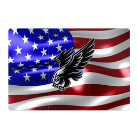 Магнитный плакат 3Х2 с принтом Флаг США с орлом в Кировске, Полимерный материал с магнитным слоем | 6 деталей размером 9*9 см | usa | америка | белоголовый | герб | государство | доллар | дядя сэм | звездно полосатый флаг | лысый | нато | оон | орел | птица | свобода | символ | соединённые штаты америки | страна | сша | штат