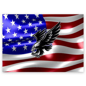 Поздравительная открытка с принтом Флаг США с орлом в Кировске, 100% бумага | плотность бумаги 280 г/м2, матовая, на обратной стороне линовка и место для марки
 | usa | америка | белоголовый | герб | государство | доллар | дядя сэм | звездно полосатый флаг | лысый | нато | оон | орел | птица | свобода | символ | соединённые штаты америки | страна | сша | штат