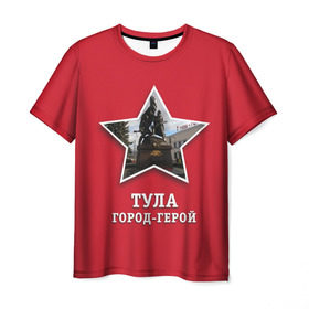 Мужская футболка 3D с принтом Тула город-герой в Кировске, 100% полиэфир | прямой крой, круглый вырез горловины, длина до линии бедер | битва | великая | война | герой | город | день | отечественная | победы | тула