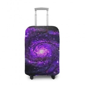 Чехол для чемодана 3D с принтом Вселенная в Кировске, 86% полиэфир, 14% спандекс | двустороннее нанесение принта, прорези для ручек и колес | звезды | туманноять | фиолетовый