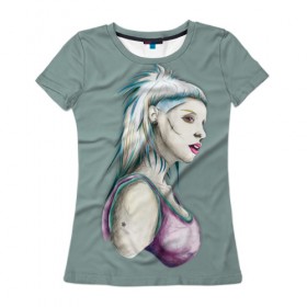 Женская футболка 3D с принтом Death в Кировске, 100% полиэфир ( синтетическое хлопкоподобное полотно) | прямой крой, круглый вырез горловины, длина до линии бедер | die antwoord | yolandi