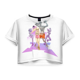 Женская футболка 3D укороченная с принтом Die Antwoord в Кировске, 100% полиэстер | круглая горловина, длина футболки до линии талии, рукава с отворотами | 