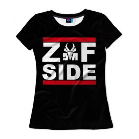 Женская футболка 3D с принтом Z Side в Кировске, 100% полиэфир ( синтетическое хлопкоподобное полотно) | прямой крой, круглый вырез горловины, длина до линии бедер | Тематика изображения на принте: die antwoord | ninja | yolandi