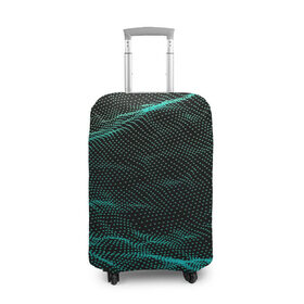 Чехол для чемодана 3D с принтом Звуковые волны в Кировске, 86% полиэфир, 14% спандекс | двустороннее нанесение принта, прорези для ручек и колес | 
