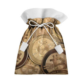 Подарочный 3D мешок с принтом Bitcoin в Кировске, 100% полиэстер | Размер: 29*39 см | bitcoin | деньги | криптовалюта