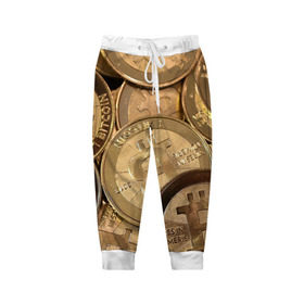 Детские брюки 3D с принтом Bitcoin в Кировске, 100% полиэстер | манжеты по низу, эластичный пояс регулируется шнурком, по бокам два кармана без застежек, внутренняя часть кармана из мелкой сетки | bitcoin | деньги | криптовалюта