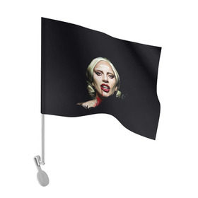 Флаг для автомобиля с принтом Леди Гага в Кировске, 100% полиэстер | Размер: 30*21 см | Тематика изображения на принте: lady gaga | леди гага