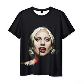 Мужская футболка 3D с принтом Леди Гага в Кировске, 100% полиэфир | прямой крой, круглый вырез горловины, длина до линии бедер | lady gaga | леди гага