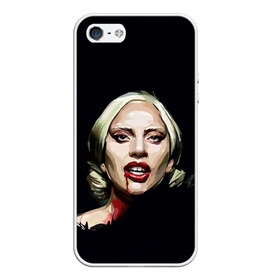 Чехол для iPhone 5/5S матовый с принтом Леди Гага в Кировске, Силикон | Область печати: задняя сторона чехла, без боковых панелей | Тематика изображения на принте: lady gaga | леди гага