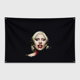 Флаг-баннер с принтом Леди Гага в Кировске, 100% полиэстер | размер 67 х 109 см, плотность ткани — 95 г/м2; по краям флага есть четыре люверса для крепления | Тематика изображения на принте: lady gaga | леди гага