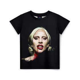 Детская футболка 3D с принтом Леди Гага в Кировске, 100% гипоаллергенный полиэфир | прямой крой, круглый вырез горловины, длина до линии бедер, чуть спущенное плечо, ткань немного тянется | lady gaga | леди гага