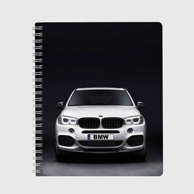 Тетрадь с принтом BMW X5 в Кировске, 100% бумага | 48 листов, плотность листов — 60 г/м2, плотность картонной обложки — 250 г/м2. Листы скреплены сбоку удобной пружинной спиралью. Уголки страниц и обложки скругленные. Цвет линий — светло-серый
 | Тематика изображения на принте: bmw | x3 x4 x5 x6 x7 x8 | авто | автомобиль | блатная | бмв | бумер | бэха | иномарка | концерн | красивая | крутая | марка немецкая | машина | пацанский таз | прикольная | тачила | тачка