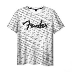Мужская футболка 3D с принтом Fender в Кировске, 100% полиэфир | прямой крой, круглый вырез горловины, длина до линии бедер | Тематика изображения на принте: fender | gibson | guitar | ibanez | music | rock | гитара | музыка | рок