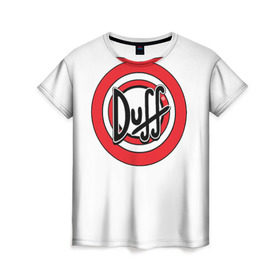 Женская футболка 3D с принтом Дафф в Кировске, 100% полиэфир ( синтетическое хлопкоподобное полотно) | прямой крой, круглый вырез горловины, длина до линии бедер | bart | duff | homer | simpsons | гомер | дафф | симпсоны