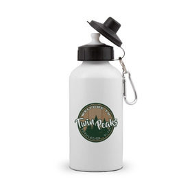 Бутылка спортивная с принтом Twin Peaks в Кировске, металл | емкость — 500 мл, в комплекте две пластиковые крышки и карабин для крепления | Тематика изображения на принте: twin peaks твин пикс | девид линч | лес | лора палмер | сова | туман
