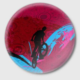 Значок с принтом Bicycle в Кировске,  металл | круглая форма, металлическая застежка в виде булавки | 