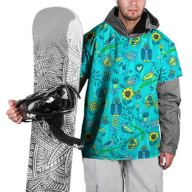Накидка на куртку 3D с принтом Flowers and birds в Кировске, 100% полиэстер |  | 3d | бабочки | другие | насекомые | прикольные | птицы | растения | сова | текстуры | узор | цветные | цветы | яркие