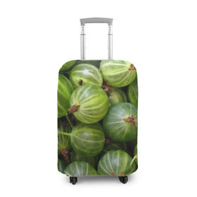 Чехол для чемодана 3D с принтом Крыжовник в Кировске, 86% полиэфир, 14% спандекс | двустороннее нанесение принта, прорези для ручек и колес | еда | зеленый | крыжовник | растения | текстура | фрукты | ягоды