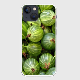Чехол для iPhone 13 mini с принтом Крыжовник в Кировске,  |  | Тематика изображения на принте: еда | зеленый | крыжовник | растения | текстура | фрукты | ягоды