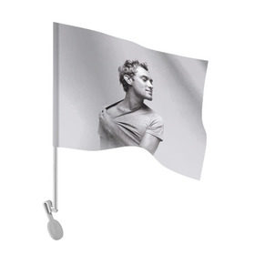 Флаг для автомобиля с принтом Джуд Лоу в Кировске, 100% полиэстер | Размер: 30*21 см | актер | ватсон | джуд | джуд лоу | лоу | холмс | шерлок