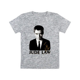 Детская футболка хлопок с принтом Джуд Лоу автограф в Кировске, 100% хлопок | круглый вырез горловины, полуприлегающий силуэт, длина до линии бедер | актер | ватсон | джуд | джуд лоу | лоу | холмс | шерлок