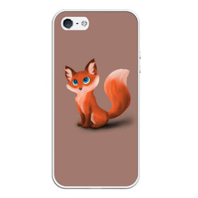 Чехол для iPhone 5/5S матовый с принтом Paint в Кировске, Силикон | Область печати: задняя сторона чехла, без боковых панелей | fox | red | лиса | лисенок | рыжая