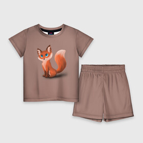 Детский костюм с шортами 3D с принтом Paint в Кировске,  |  | Тематика изображения на принте: fox | red | лиса | лисенок | рыжая