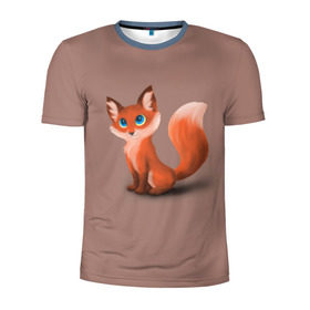 Мужская футболка 3D спортивная с принтом Paint в Кировске, 100% полиэстер с улучшенными характеристиками | приталенный силуэт, круглая горловина, широкие плечи, сужается к линии бедра | Тематика изображения на принте: fox | red | лиса | лисенок | рыжая