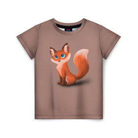 Детская футболка 3D с принтом Paint в Кировске, 100% гипоаллергенный полиэфир | прямой крой, круглый вырез горловины, длина до линии бедер, чуть спущенное плечо, ткань немного тянется | Тематика изображения на принте: fox | red | лиса | лисенок | рыжая