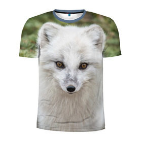 Мужская футболка 3D спортивная с принтом White Fox в Кировске, 100% полиэстер с улучшенными характеристиками | приталенный силуэт, круглая горловина, широкие плечи, сужается к линии бедра | Тематика изображения на принте: fox | red | лиса | лисенок | рыжая