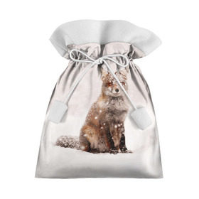 Подарочный 3D мешок с принтом Snow в Кировске, 100% полиэстер | Размер: 29*39 см | fox | red | лиса | лисенок | рыжая