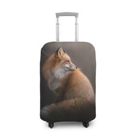 Чехол для чемодана 3D с принтом Лиса в Кировске, 86% полиэфир, 14% спандекс | двустороннее нанесение принта, прорези для ручек и колес | fox | red | лиса | лисенок | рыжая