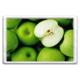 Магнит 45*70 с принтом Зеленые яблоки в Кировске, Пластик | Размер: 78*52 мм; Размер печати: 70*45 | еда | зеленый | фрукты | яблоко