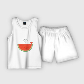 Детская пижама с шортами хлопок с принтом Кит Арбуз в Кировске,  |  | арбуз | иллюзия | кит | лето | море | океан | принт | рыба | семечки | фонтан | фрукты | ягоды
