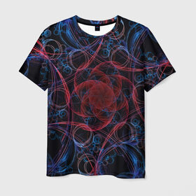Мужская футболка 3D с принтом Оптические линии в Кировске, 100% полиэфир | прямой крой, круглый вырез горловины, длина до линии бедер | 3d | абстракция | другие | краска | линии | оптические | полосы | прикольные | разводы | узоры | фрактал | цветные | яркие
