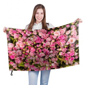 Флаг 3D с принтом Розовый рай в Кировске, 100% полиэстер | плотность ткани — 95 г/м2, размер — 67 х 109 см. Принт наносится с одной стороны | Тематика изображения на принте: бутон | лепестки | роза | розовый | розочка | цветок | цветы