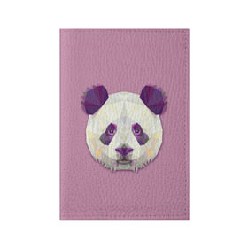 Обложка для паспорта матовая кожа с принтом Панда в Кировске, натуральная матовая кожа | размер 19,3 х 13,7 см; прозрачные пластиковые крепления | животные | жищники | новинки | подарок | популярное | яркие