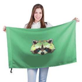 Флаг 3D с принтом Енот в Кировске, 100% полиэстер | плотность ткани — 95 г/м2, размер — 67 х 109 см. Принт наносится с одной стороны | животные | жищники | новинки | подарок | популярное | яркие