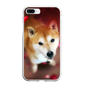 Чехол для iPhone 7Plus/8 Plus матовый с принтом Love в Кировске, Силикон | Область печати: задняя сторона чехла, без боковых панелей | dog | ину | пес | сиба | сиба ину | собака