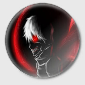 Значок с принтом Tokyo Ghoul в Кировске,  металл | круглая форма, металлическая застежка в виде булавки | anime | ken kaneki | tokyo ghoul | аниме