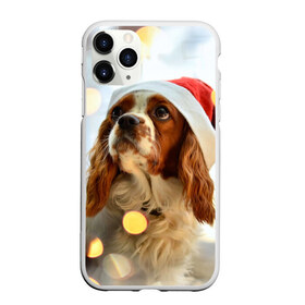 Чехол для iPhone 11 Pro Max матовый с принтом Рождество в Кировске, Силикон |  | dog | кавалер кинг чарльз спаниель | новый год | пес | рождество | собака