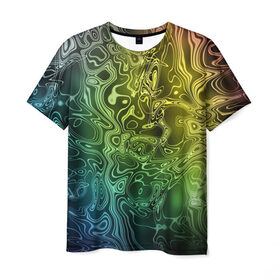 Мужская футболка 3D с принтом Цветной узор 8 в Кировске, 100% полиэфир | прямой крой, круглый вырез горловины, длина до линии бедер | разводы | рисунок | текстура | узор | цветной