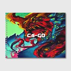 Альбом для рисования с принтом CS GO-Hyper beast в Кировске, 100% бумага
 | матовая бумага, плотность 200 мг. | hyper beast | кс го | скоростной зверь