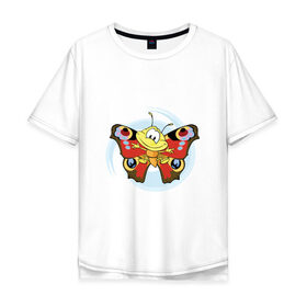 Мужская футболка хлопок Oversize с принтом Бабочка в Кировске, 100% хлопок | свободный крой, круглый ворот, “спинка” длиннее передней части | бабочка | лето | мотылек